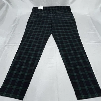 ¡NUEVO! Pantalones de vestir elásticos a cuadros verdes para mujer Calvin Klein Foto 1 de 4