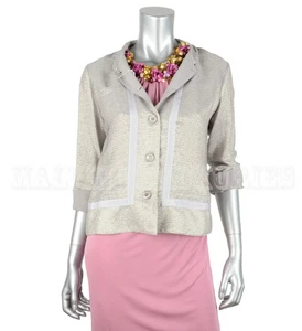 CHAQUETA LIGERA ARMANI COLLEZIONI BY GIORGIO ARMANI BLAZER PLATEADA $995 IT 46 US 10 - Imagen 1 de 9