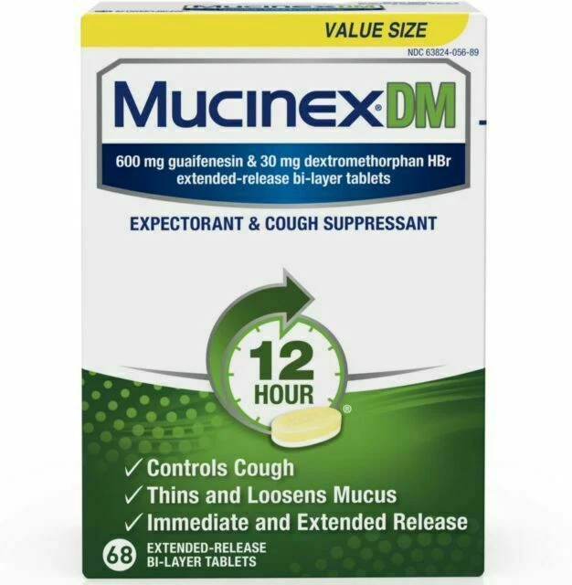 Mucinex DM 12-Hour Expectorant and Cough Suppressant Tablet - 68 Count EXP 09/25 - Image 1 of 1