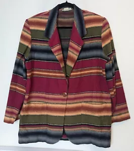 Arizona Vintage Wool Blend Blanket Southwestern Blazer Women's Size Large Jacket - Picture 1 of 7