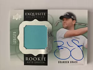 2014 Upper Deck Exquisite Branden Grace Rookie RC Patch Auto PGA Golf 123/175 - Picture 1 of 4