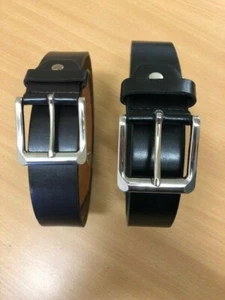 New 38 mm Men Lady Solid Black Brown Leather Belts - Picture 1 of 5