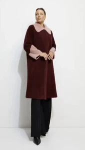 Free People Unreal Fur Furever Chic Two Toned Burgundy + Pink Coat XL NWT $389 - Picture 1 of 12