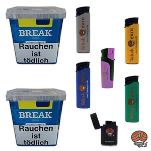 Break Blue / Blau Volumentabak Stopftabak Giga Box 2x 205g + Zubehör