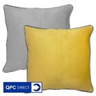 Smooth Plush Velvet Reversible Piped Plain Soft Cushions and Covers, 17" (43cm)