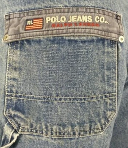Vintage Mens Polo Jeans Co. Denim Carpenter Size 34 Shorts - Picture 1 of 12