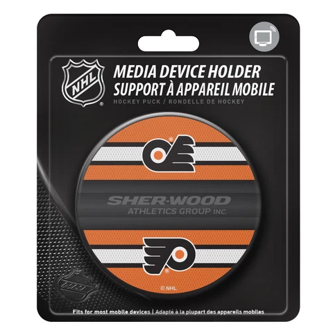 Philadelphia Flyers Hockey Puck Media Device Holder Home/Office Phone Tablet Cover