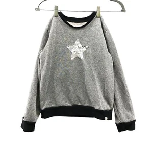 Sovereign Code Kids Girls Size 10 Pullover Sweathshirt Sequin Star Gray - Picture 1 of 11