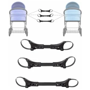 3 Pieces Twin Baby Stroller Connector Double Umbrella Black for Babyzen Cart - Picture 1 of 7