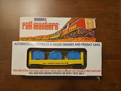 N Scale Aurora Rail Masters #5474 Bulkhead Flat Car w/ Cable Spools - Image 1 of 3