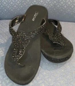 JUSTICE FLIP FLOPS SIZE 5 SHIMMERING SPARKLE SUPER CUTE!! - Picture 1 of 6