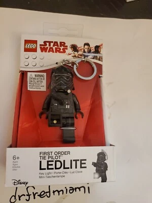 Lego STAR WARS LED lite  Keychain FIRST ORDER TIE PILOT Model LGL-KE113 Disney - Image 1 of 3