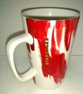 Starbucks 2014 Natale caffè tazze tè ceramica punto oro 16 oz rosso e bianco - Foto 1 di 7