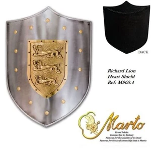 Escudo calentador medieval Ricardo Corazón de León gran exhibición y decoración de Marto - Imagen 1 de 1