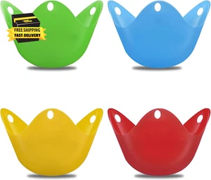 4 Pack Silicone Egg Poacher for Air Fryer Baking Oven or Stovetop Egg Cooking,Bp - Picture 1 of 6