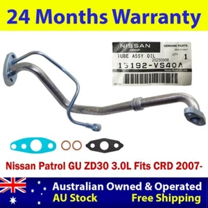Genuine Turbo Oil Feed Pipe+Gaskets For Nissan Patrol GU ZD30 3.0L CRD 2007- - Picture 1 of 7