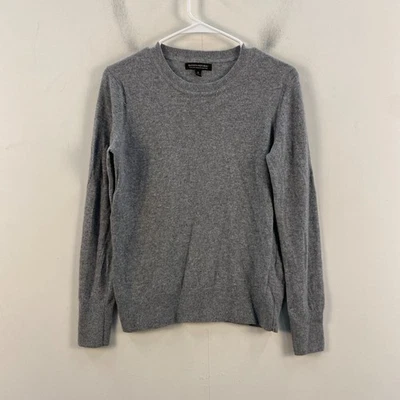Suéter Pullover Pequeño Banana Republic Para Mujer Gris Lana Manga Larga Tejido Elástico Foto 1 de 4