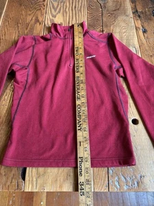Patagonia Youth Capilene Shirt Small 8 Red Fuschia Base Layer Top Quarter Zip - Picture 1 of 6