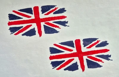 Union Jack Great Britain GB Distressed Look Flags Vinyl Car Van Stickers Decals - Image 1 of 4