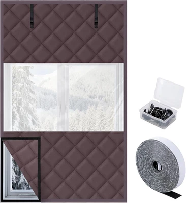 3 Layer 63 X 39 Inch Visible Winter Insulated Window Cover,Oxford Thermal Insula - Image 1 of 4