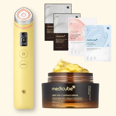 MEDICUBE Age‑R Booster Pro Device Yellow/Lemon Edition + Vita-C Capsule Cream - Image 1 of 4