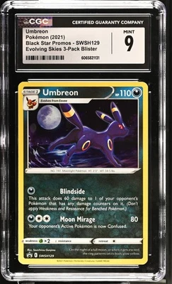 2021 Pokemon Umbreon SWSH129 Sword & Shield Promo Cards Holo CGC 9 - Image 1 of 2