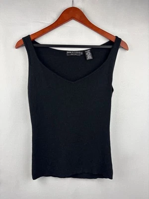 Camiseta sin mangas Dana Buchman Petite tejida negra P Foto 1 de 4