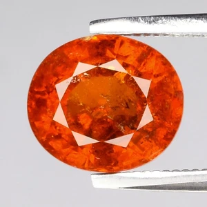 π 2.50ct 8x7mm Oval Natural Orange Spessartite Garnet - Namibia Gemstone - Picture 1 of 4