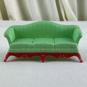 Renwal Green Sofa Vintage Dollhouse Furniture Plastic 5" - Picture 1 of 9
