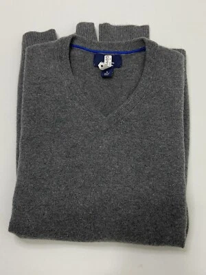 Lands' End Sweater Men's  Gray  100% Cashmere V-Neck Classic Long Sleeve 42-44-L - Image 1 of 4