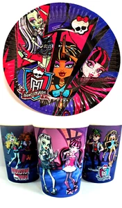 Monster High Party Happy Birthday Banner Plates Cups Goodie Bags Favor Box - Picture 1 of 33