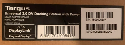 Targus Univeral USB 3.0 Dual Video Docking Station ACP71EUZ - New Open Box - Image 1 of 4