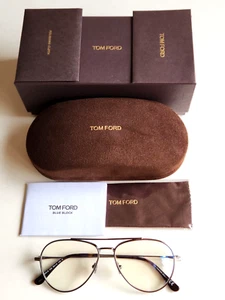Brandneu TOM FORD Blau Block Glänzend Gunmetal Unisex Brillengestell - Bild 1 von 7