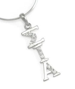 Lavaliere de hermandad Sigma Iota Alpha con diamantes circoniales | Collar de hermandad-Joyería - Imagen 1 de 1