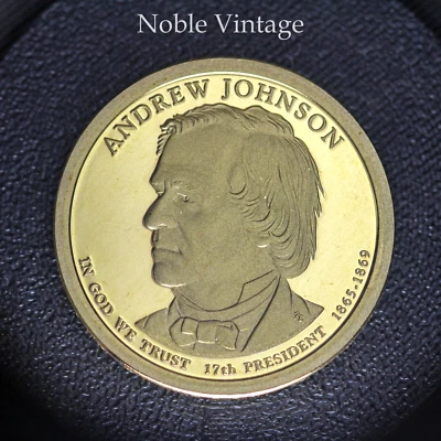 2011 S Proof Andrew Johnson Presidential Dollar Coin - From a Proof set - Image 1 of 2