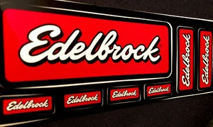 EDELBROCK STICKER SET (1- 4 1/2“ X 1 3/4”) (2 -2” X 3/4”) (4- 1” X 1/2”) ORGINAL - Picture 1 of 2