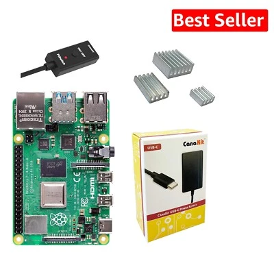 Kit básico Raspberry Pi 4 4 GB con fuente de alimentación y accesorios esenciales de refrigeración Foto 1 de 2