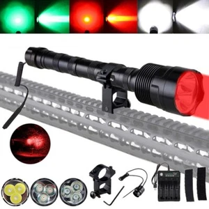 Jagd Rot Weiß Grün LED Taschenlampe Taschenlampe Wasserdichtes Licht Zoom Neu DE - Bild 1 von 20