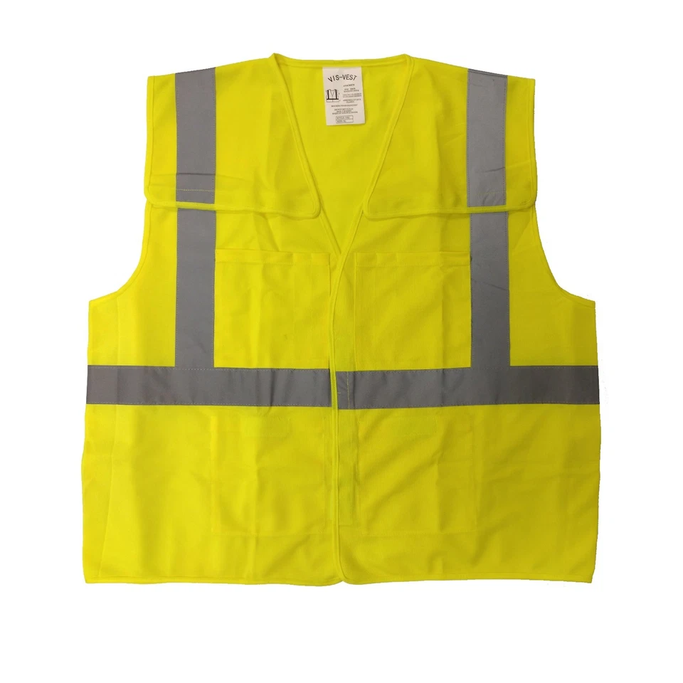 Class 2 Solid Lime Tear Away Safety Vest  - Image 1 of 1