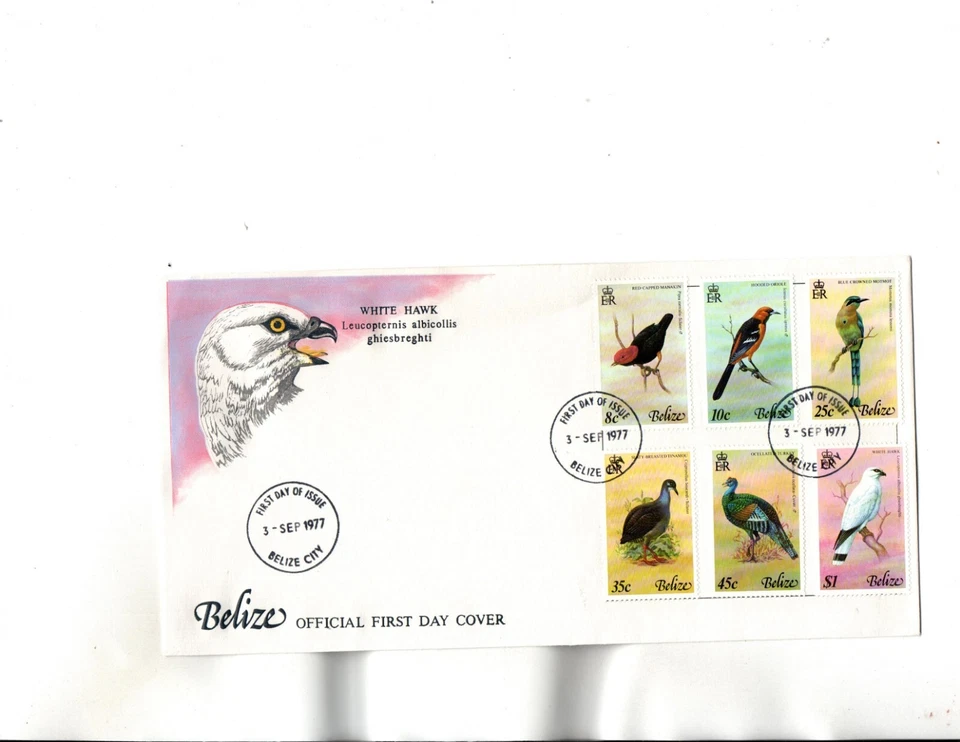 Belize FDC Birds  Sc#387 to 392 - Image 1 of 1