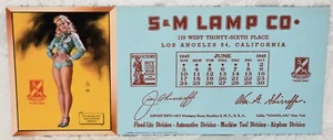 164x. Los Angeles, ca. S&M LAMP CO. 1945 PIN-UP KALENDER, BLOTTER, EARL MORAN - Bild 1 von 3