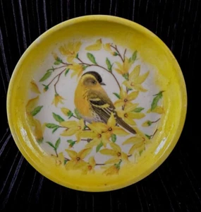 GOLDFINK GOLDFINKTELLER STEHENDVOGELPLATTE DECOUPAGE VOGEL  - Bild 1 von 3
