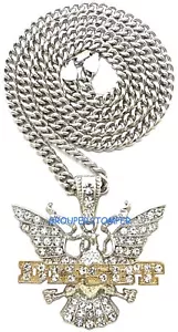 Dipset Crystal Rhinestone Pendant with Cuban Style Chain Necklace Diplomats - Picture 1 of 35