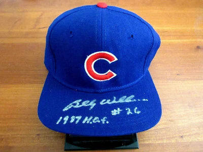 BILLY WILLIAMS #26 HOF 1987 CHICAGO CUBS SIGNED AUTO VTG WOOL CAP HAT JSA BEAUTY - Image 1 of 3