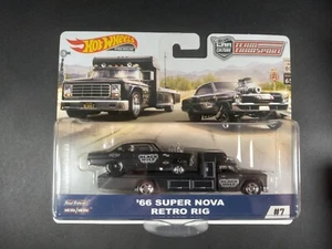 Hot Wheels Team Transport black '66 SUPER NOVA & RETRO RIG - Picture 1 of 3