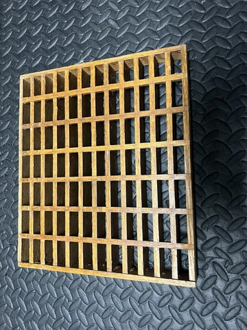 Antique Original Oak Wood Floor Grate / Heating Vent Register Egg Crate 36x16 Cover