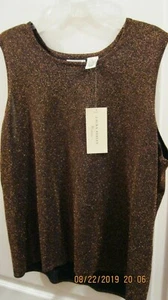 womans LAURA ASHLEY copper sparkle and black top new with tags VERY DRESSY FOR - Picture 1 of 6