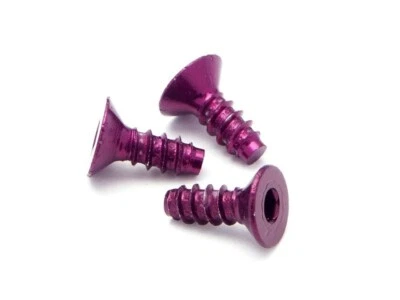 HPI Z076 - ALUMINUM TP. FLAT HEAD SCREW M3x8mm (5pcs) Purple RS4 Vintage RC Part - Image 1 of 3