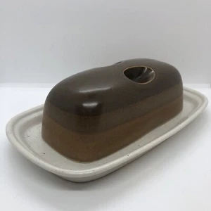 Mikasa Potters Art PF012 Buckskin Lidded Butter Dish Ben Seibel Japan (Damage) - Picture 1 of 12