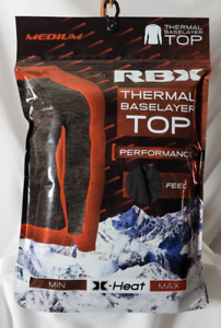 RBX Thermal Baselayer Top M Black, Athletic Performance, Stretch FREE SHIPPING!